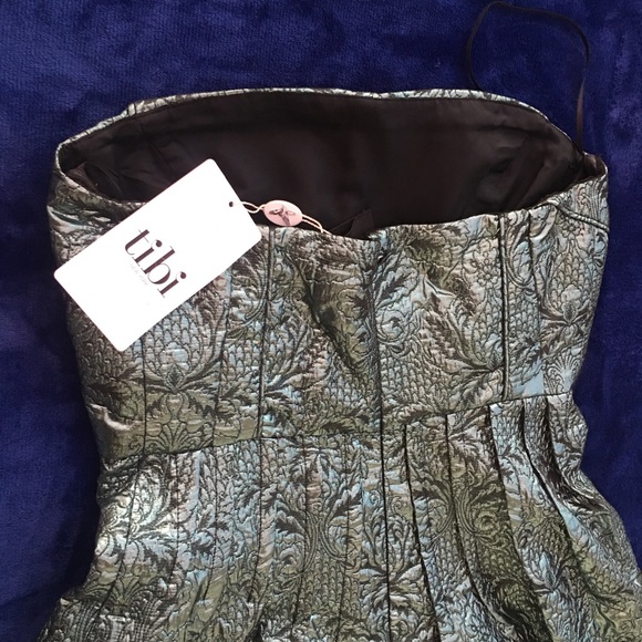 TIBI Metallic Jacquard Strapless Dress - Picture 5 of 8